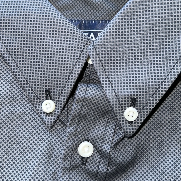 MTAILOR | New Black Button Down Dress Shirt Tailored Fit 17” x 34” - Picture 3 of 8